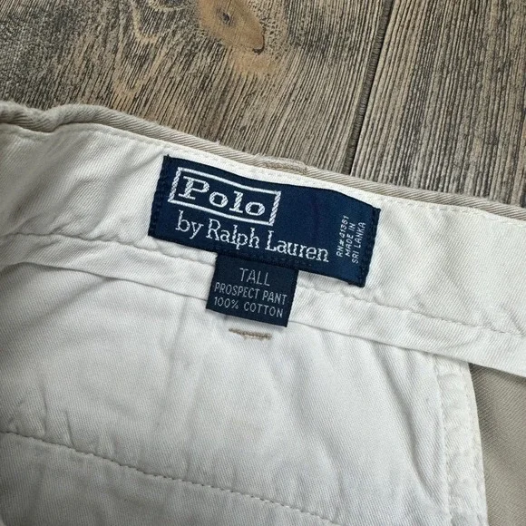 Polo Ralph Lauren Prospect Pant Mens 36T Tan Khaki Chino Straight Leg 36x36 - Picture 5 of 12